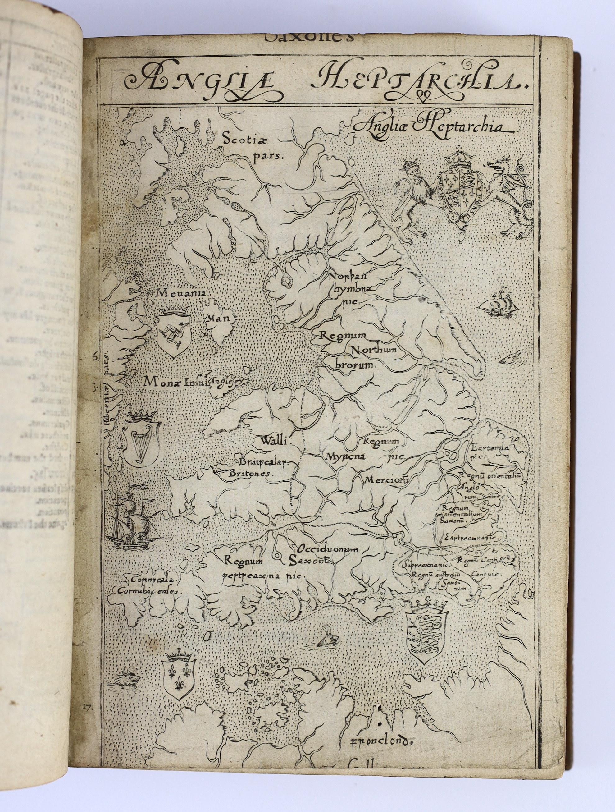 Lambarde, William - A Perambulation of Kent: conteining the description, hystorie, and customes of that shyre ... First Edition. title within decorated border, map, decorated and historiated initial letters, black letter
